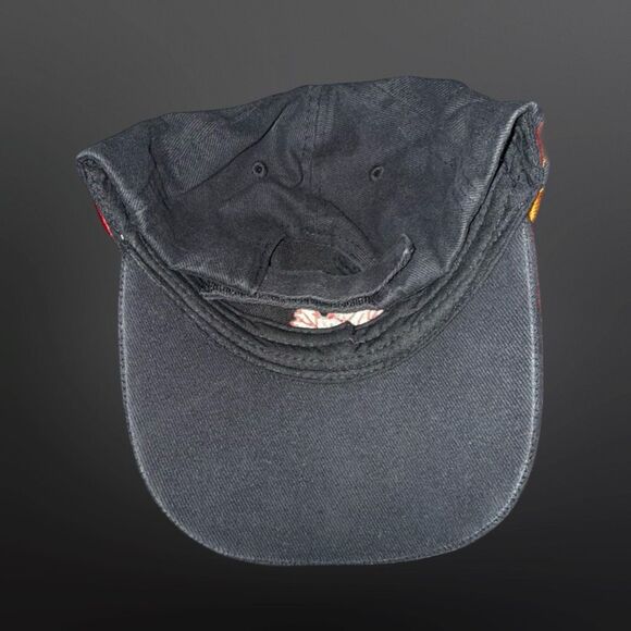 Vintage Inetol 1990s Red Flame Canadian Maple Leaf Black Trucker Adjustable Hat - Picture 9 of 10